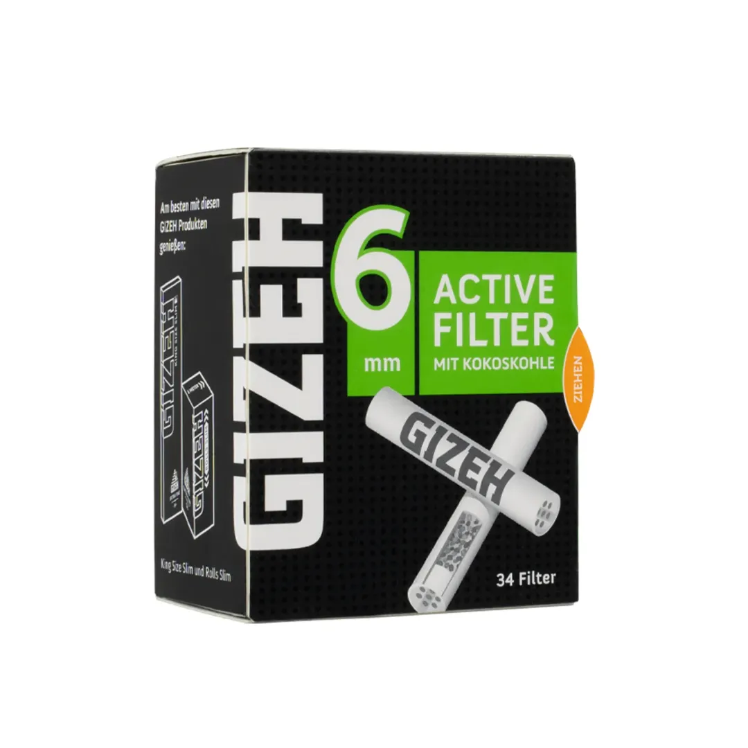 Gizeh Black Active Filter Ø6mm 34 pcs