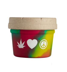 RE:Stash Mason Jar We'd Love Peace Rasta 4oz