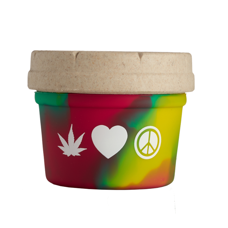 RE:Stash Mason Jar We'd Love Peace Rasta 4oz