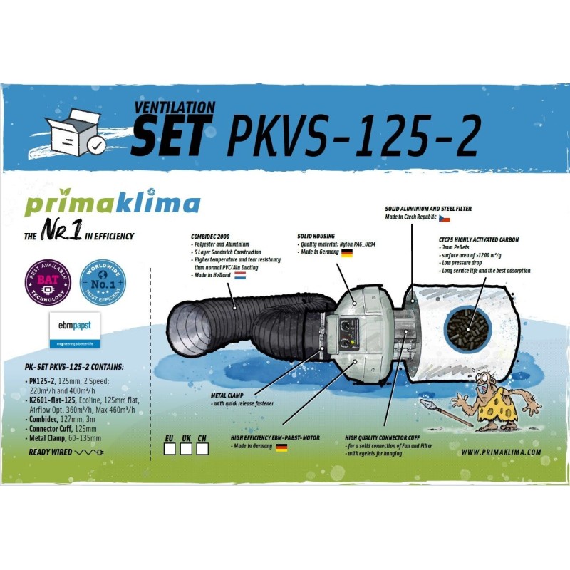 PrimaKlima PKVS-125-2 ventilation set Ø125 mm - 2 speeds