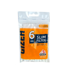 GIZEH Slim Filter activated carbon Ø6mm 120 pcs