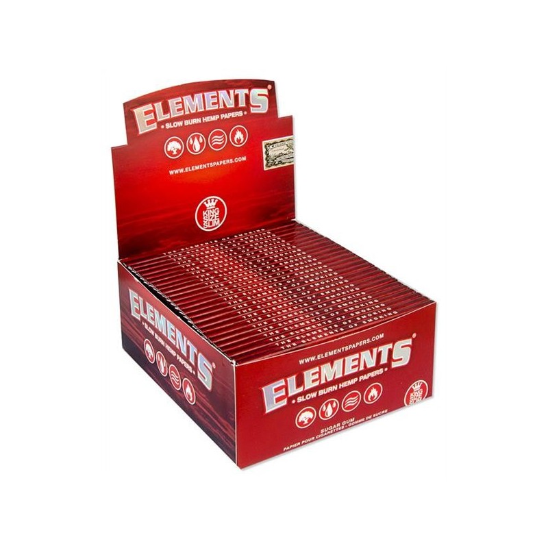 Elements RED Paper King Size Slim Slow Burn 50er Box