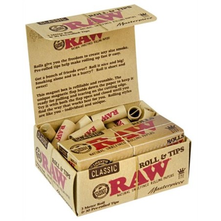 RAW Classic Masterpiece Kingsize Rolls and Filter - Box of 12