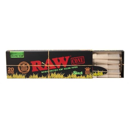 RAW Black Organic Hemp Cones King Size - 20er Box