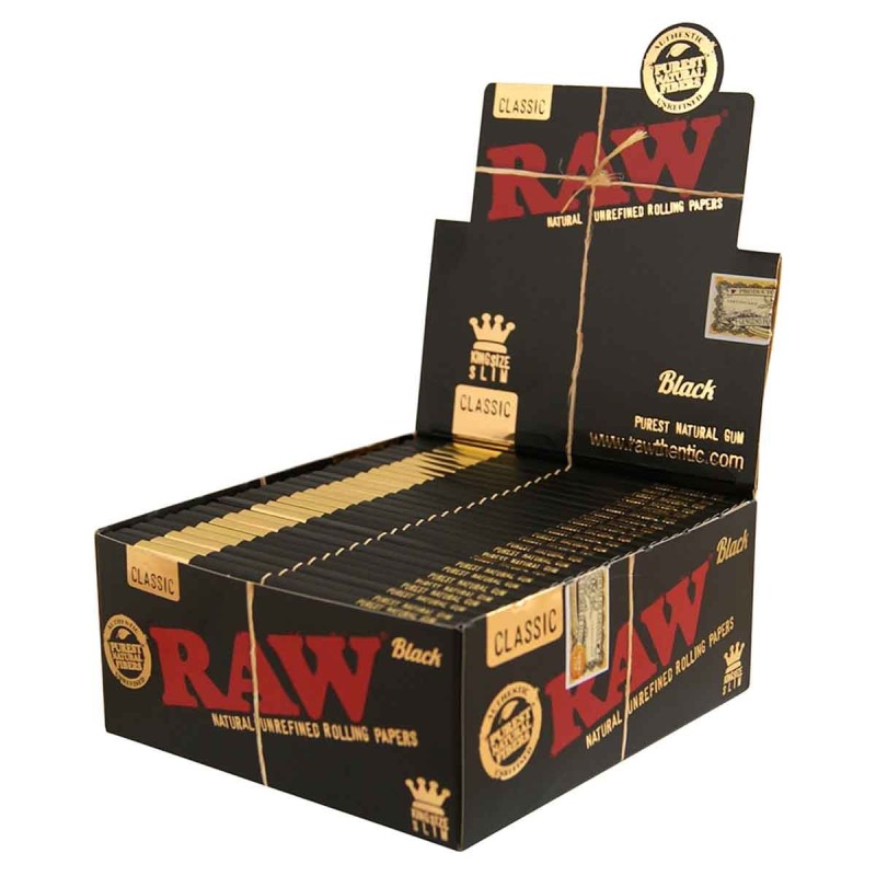 RAW Black Paper King Size Slim - Box of 50