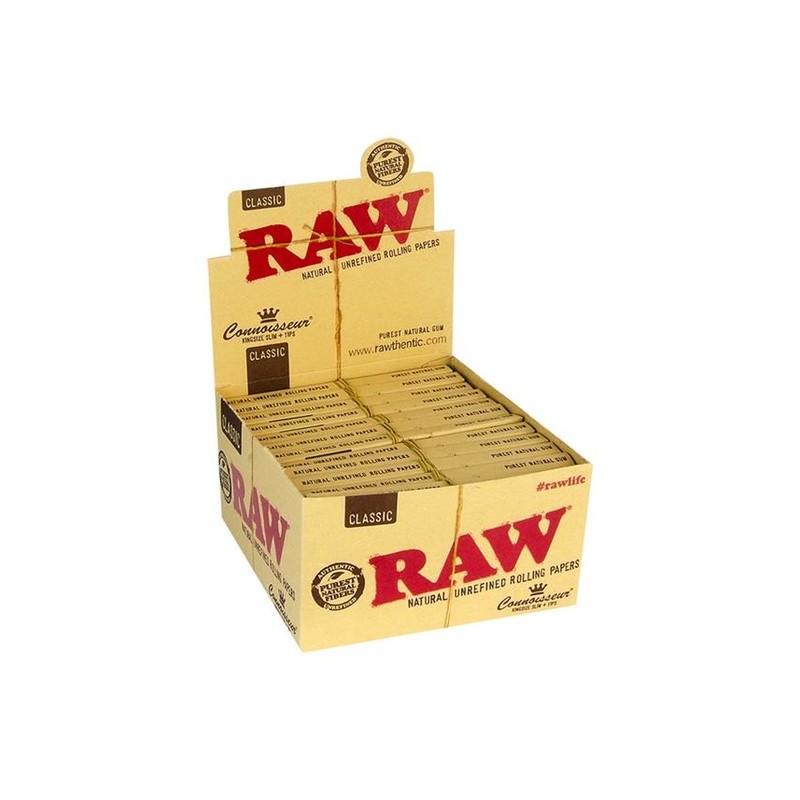 RAW Classic Connoisseur King Size Slim Paper and Tips - Box of 24