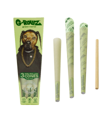 G-Rollz Pets Rock Rap Organic Green Hemp King Size Cones - Pack of 3