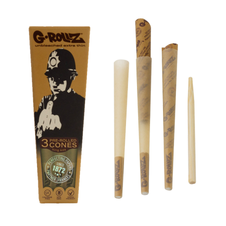 G-Rollz Banksy's Graffiti Rude Copper ungebleichte King Size Cones - 3er Pack