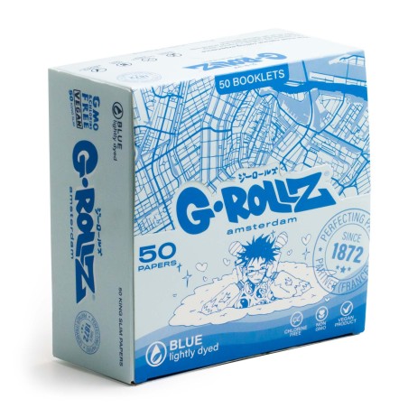 G-Rollz Lightly Dyed Blue Paper King Size Slim - Box of 50