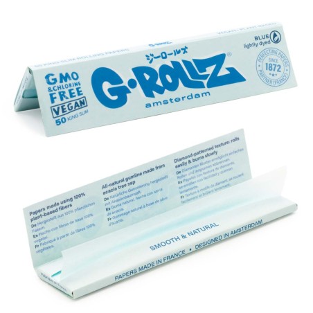 G-Rollz Lightly Dyed Blue Paper King Size Slim - Box of 50