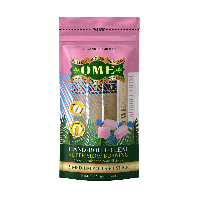 OME Pre-Rolls Palm Leaf Medium Bubble Gum 3 pcs.