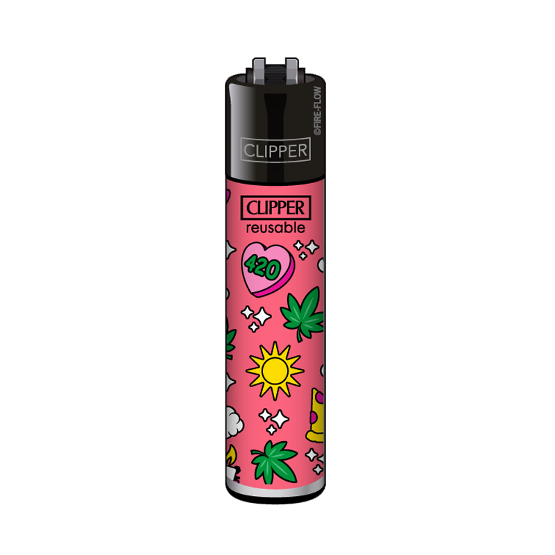 Clipper Lighter 420 Pattern #2 - Pink