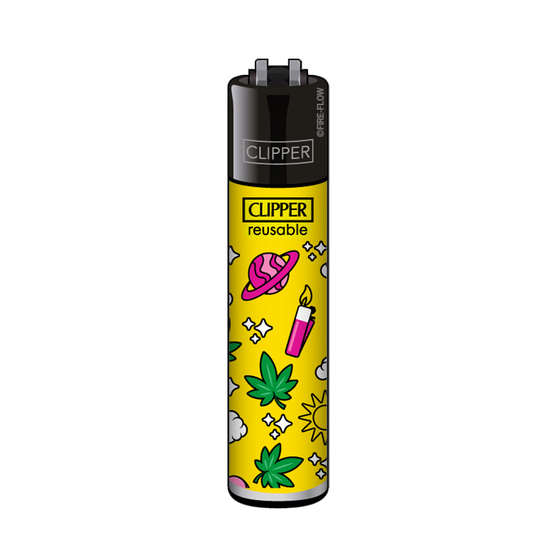 Clipper Lighter 420 Pattern #2 - Yellow