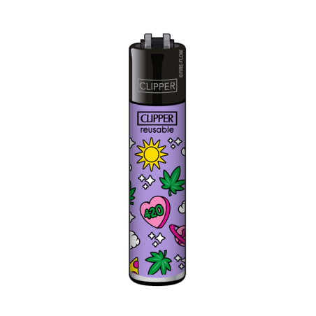 Clipper Lighter 420 Pattern #2 - Purple