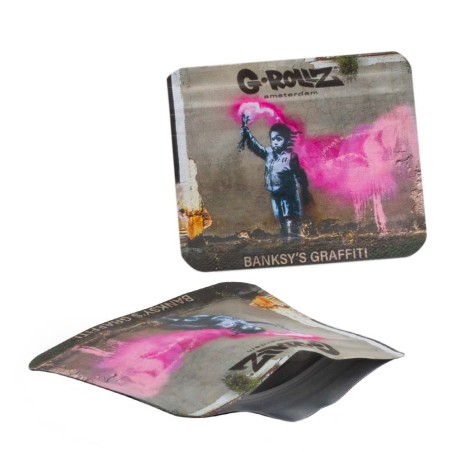 G-Rollz "Banksy's Graffiti Torch Boy" odor-proof sachets 70x60mm 10 pcs.